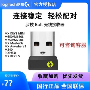 罗技无线Bolt接收器usb适用keys mini/pop keys/mouse/m650/m240