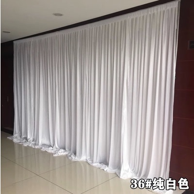 新款灵堂布置背景布白事灵布冰绸打底幔全套殡仪馆孝堂布装饰定制