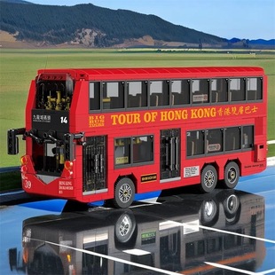 儿童双层巴士玩具男孩公交车敞篷巴士仿真观光大巴玩具车公共汽车