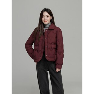 专柜正品 90白鸭绒保暖气质高级感外套 轻奢轻薄立领羽绒服2025冬季