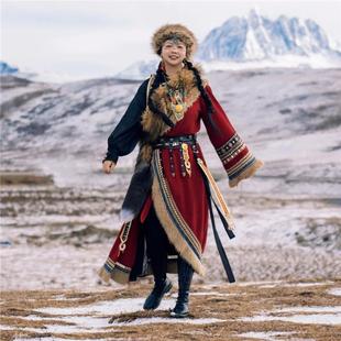 新款藏服民族风写真服拍照旅拍新款云南西藏秋冬款加厚男女款藏袍