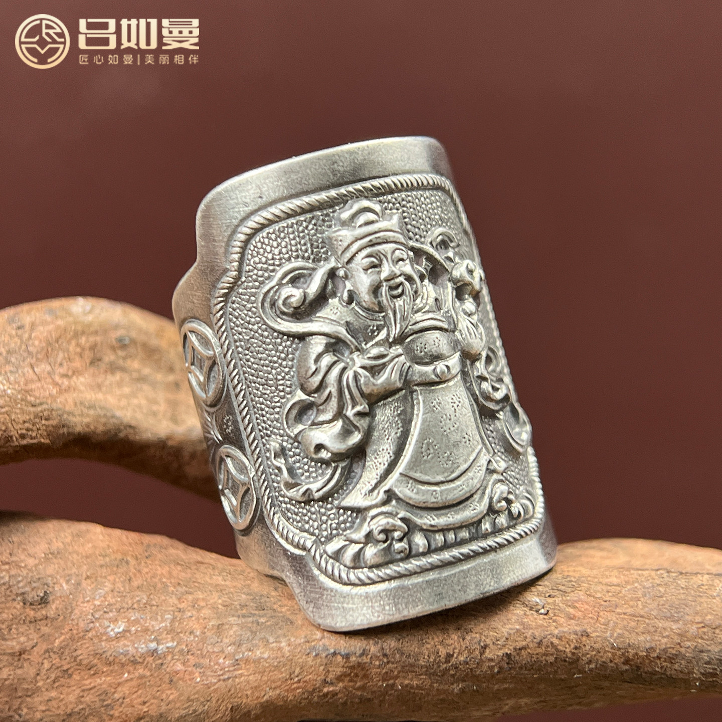 吕如曼足银财神国风做旧复古风非遗錾刻送妈妈礼物开口足银戒指,饰品/流行首饰/时尚饰品新,戒指/指环,淘宝优惠券,粉丝福利购,淘宝优惠卷