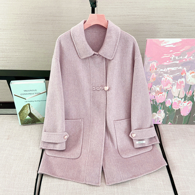 短款双面羊绒大衣女小个子经典