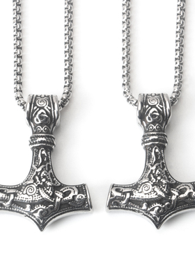 不锈钢钛钢雷神之锤男女项链