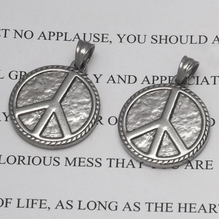 不锈钢反战和平标志吊坠坠子手链项链配饰diy钛钢饰品配件辅料