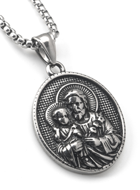 不锈钢钛钢男男女项链人物像吊坠