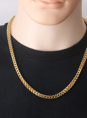 不锈钢钛钢男女双层抛光正反链