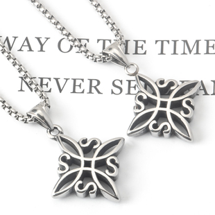 不锈钢创意时尚复古凯尔特结吊坠钛钢男女街头潮流长款项链