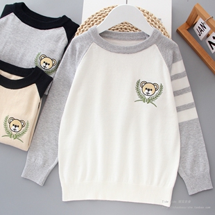 儿童纯棉毛衣2026秋装新款男女童洋气内搭打底衫中大童薄款针织衫