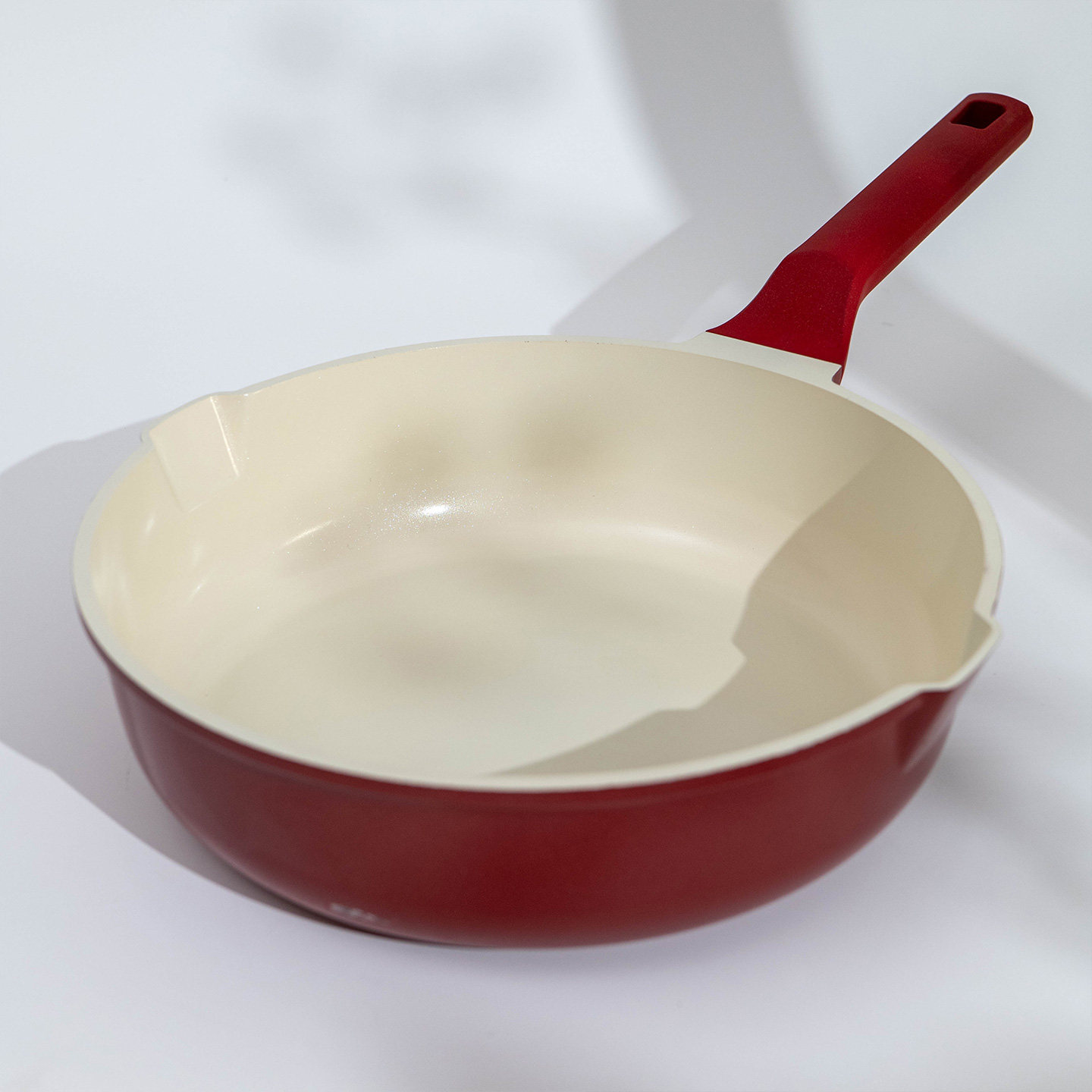 品牌特价 陶瓷加深平底加厚煎锅炒锅家用 燃气电磁炉通用