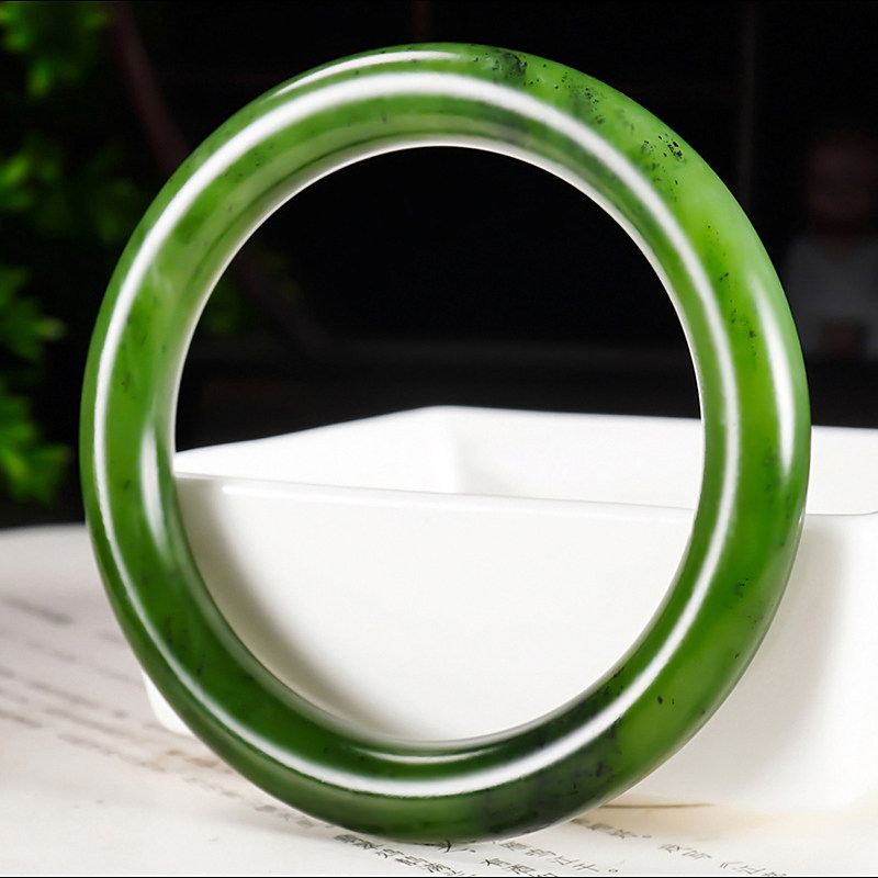 新疆谭琪俊作品和田玉俄料7号矿红皮碧玉手镯61.70克 内径62mm