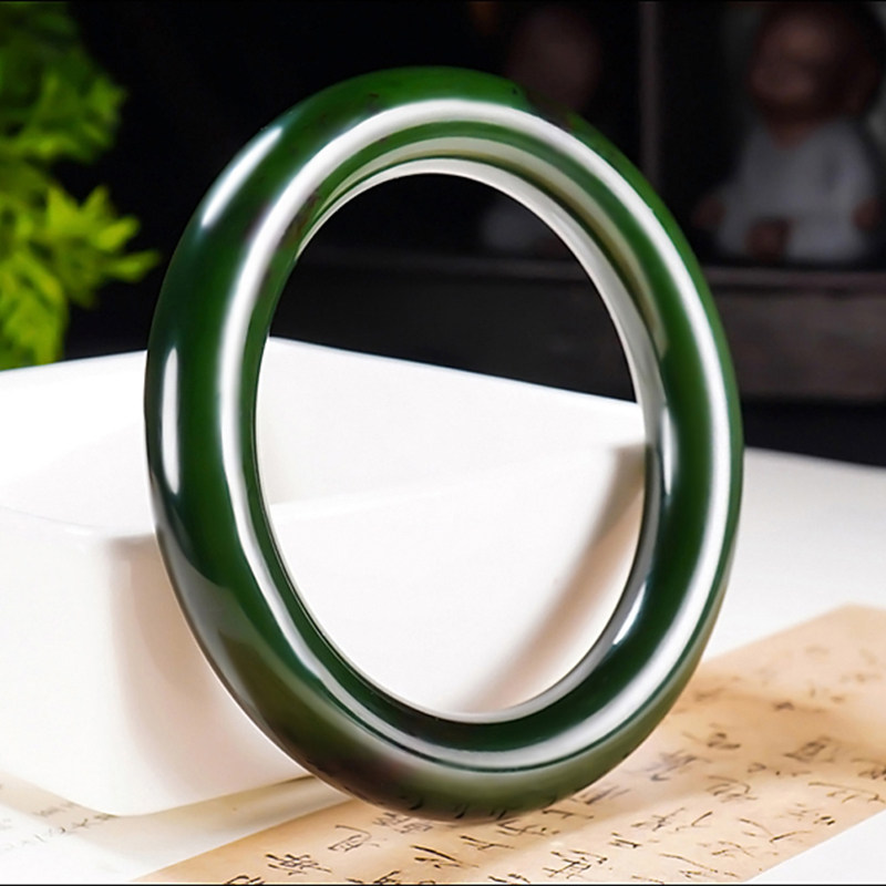 新疆郭磊作品和田玉俄料7号矿红皮老料碧玉手镯66.62克内径57mm