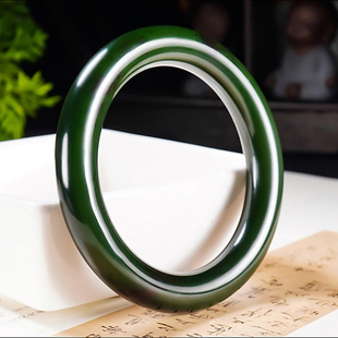 新疆郭磊作品和田玉俄料7号矿红皮老料碧玉手镯66.62克内径57mm