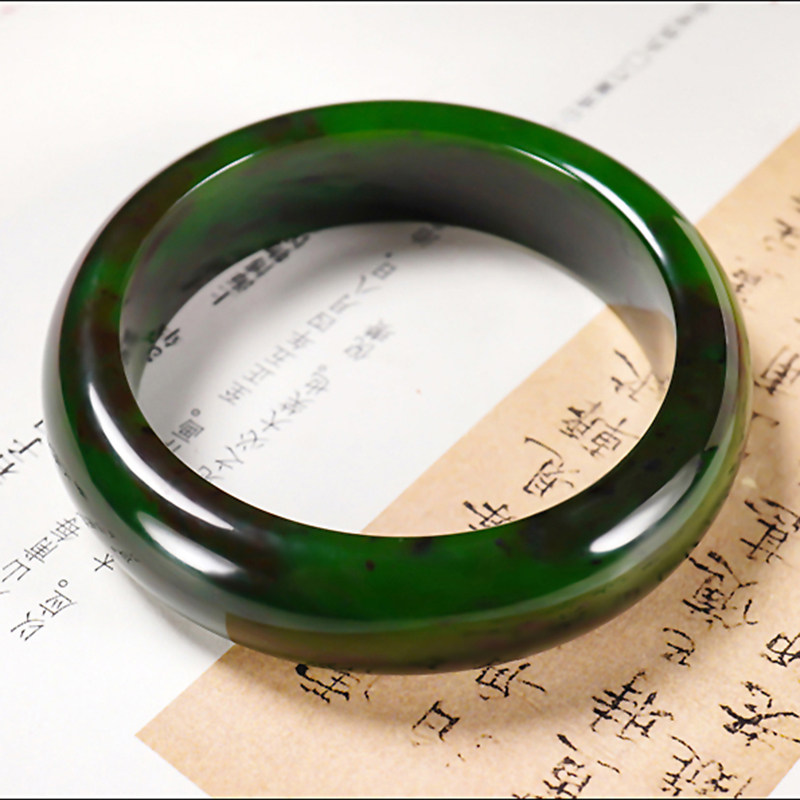 新疆冯立辉作品和田玉俄料7号矿红皮老料碧玉手镯72.28克内径55mm