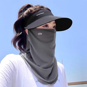 日本喵谷冰丝防晒面罩男女全脸抗UV脸基尼护颈遮脖子口罩面纱