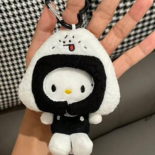 日本超萌创意饭团kitty挂件凯蒂毛绒挂件卡通钥匙扣公仔玩偶包包