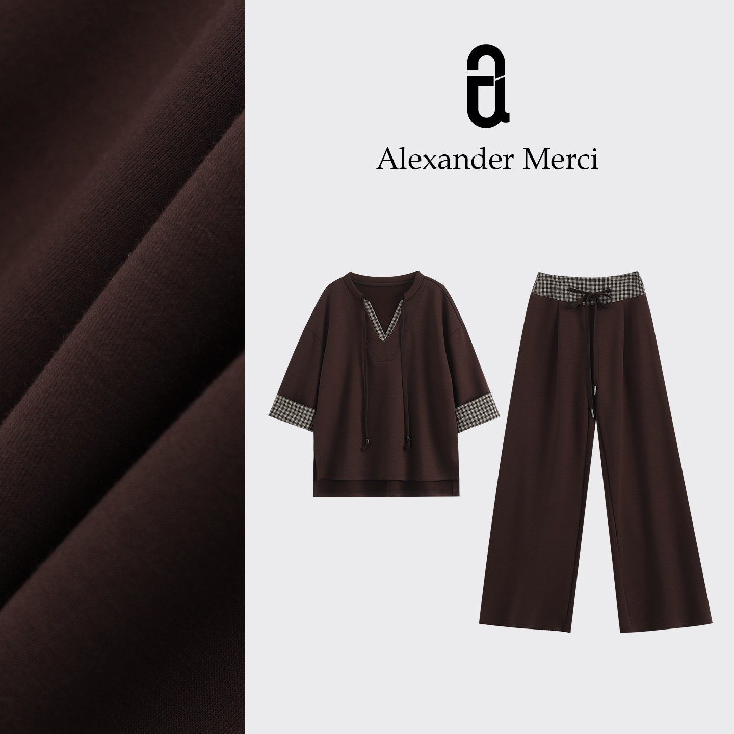 【铜锣烧】冬日加绒格子拼接时髦卫衣套装 D25T10186,女装/女士精品,淘宝优惠券,粉丝福利购,淘宝优惠卷