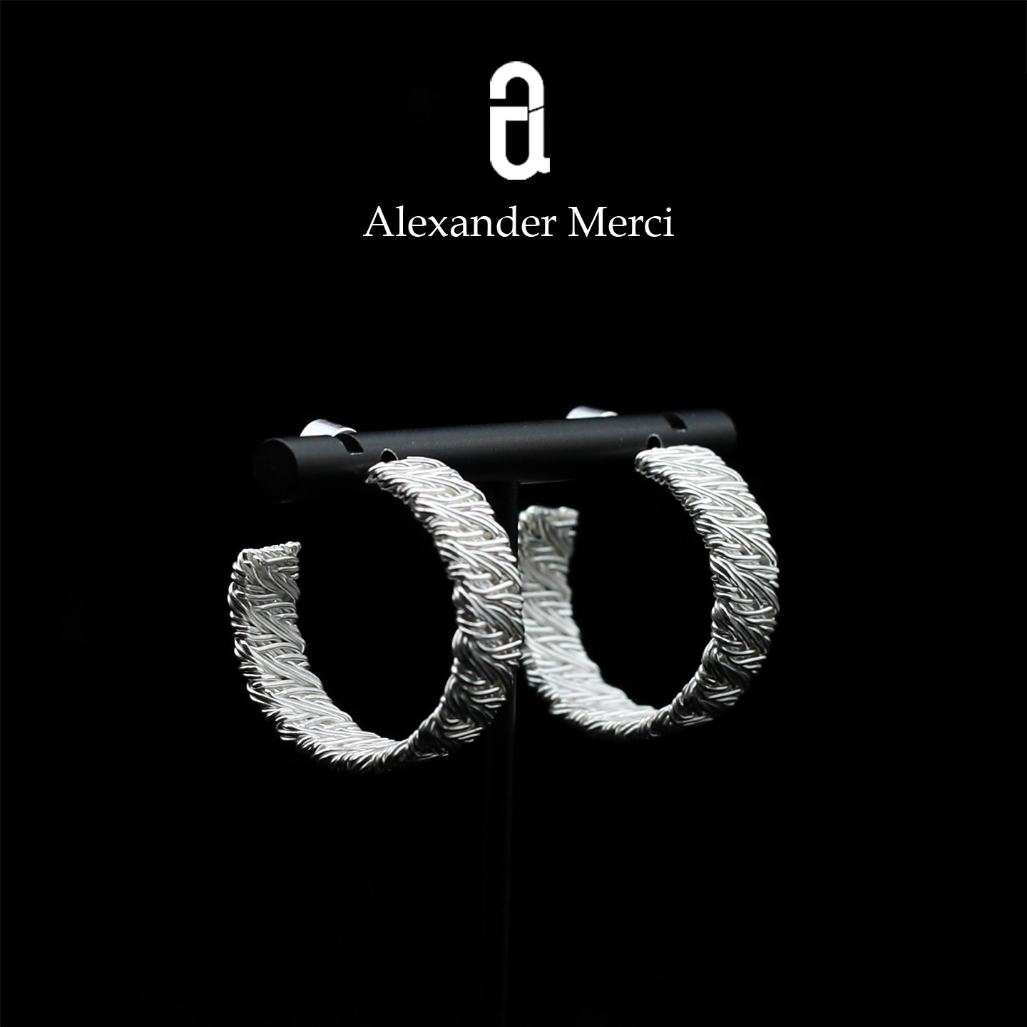 法单重工特殊工艺厚镀编织耳环 AD25S112306