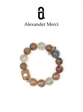 绝美黑金超七+黑发晶百搭水晶手链 AD26S10604