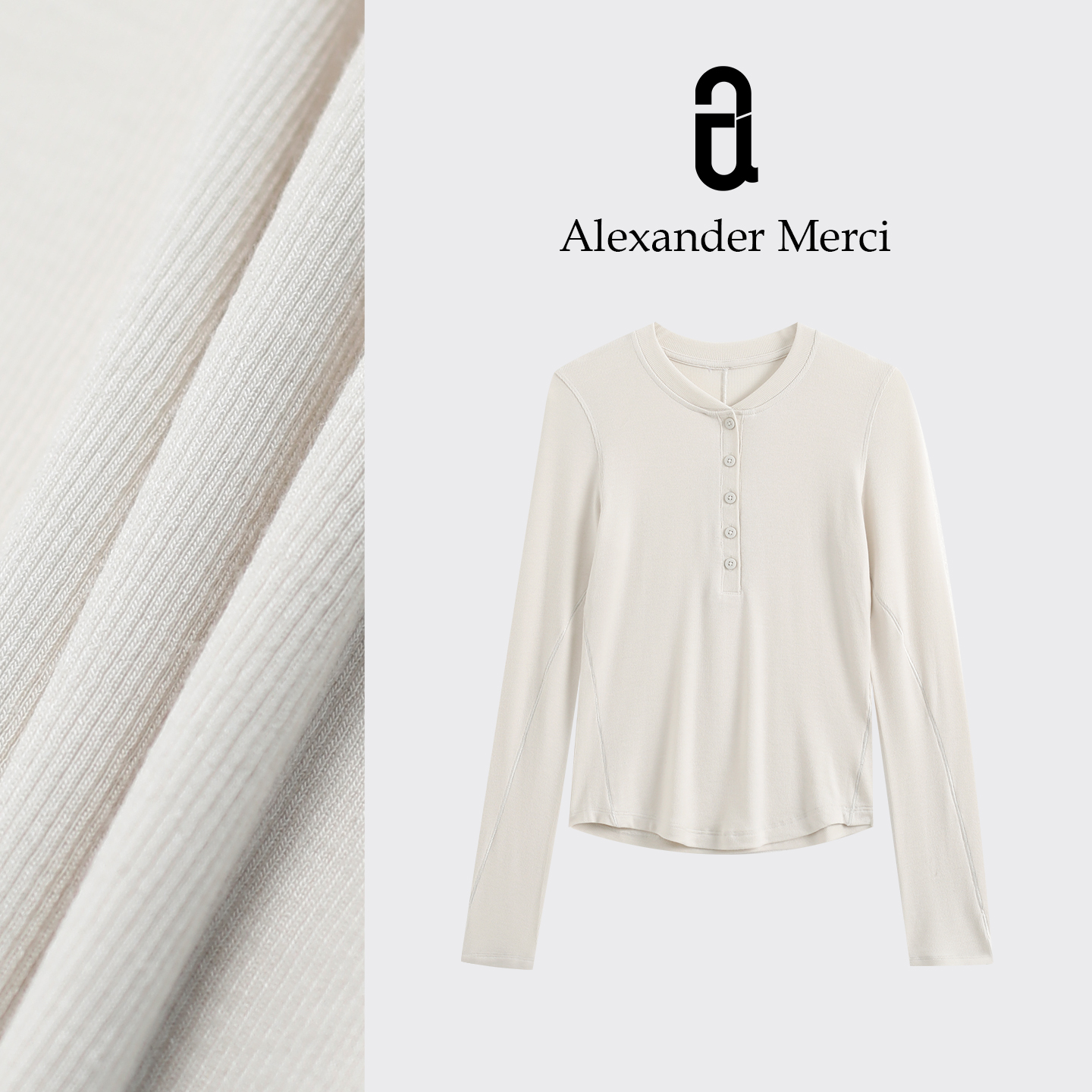 【巨好穿】蛋哥强推！LU家Hold Tight紧身长袖亨利衫D25T112802