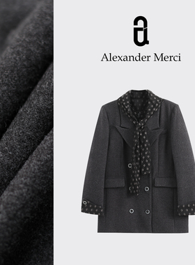 【欧尼西装】重工假两件羊毛混纺羽绒西装外套 D25T110611