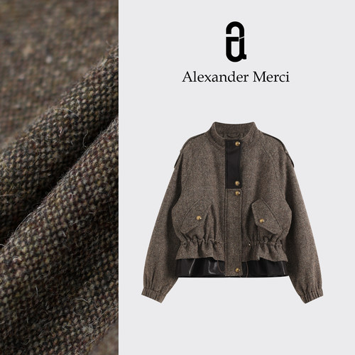 【暖绒小甜飒】「英伦风羊毛绒｜暖飒小短款”羽绒服D25T111303