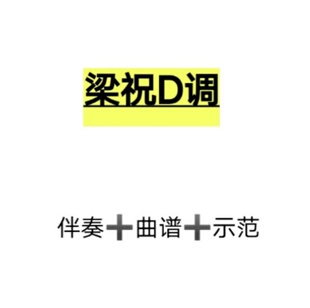 网盘发货 梁祝D调伴奏＋示范＋曲谱 初学古筝流行曲伴奏