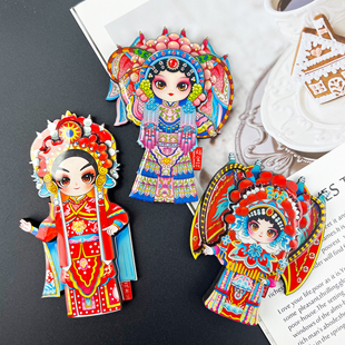 中国粹京剧脸谱国潮风传统文化老外国外友人礼物纪念品磁吸冰箱贴