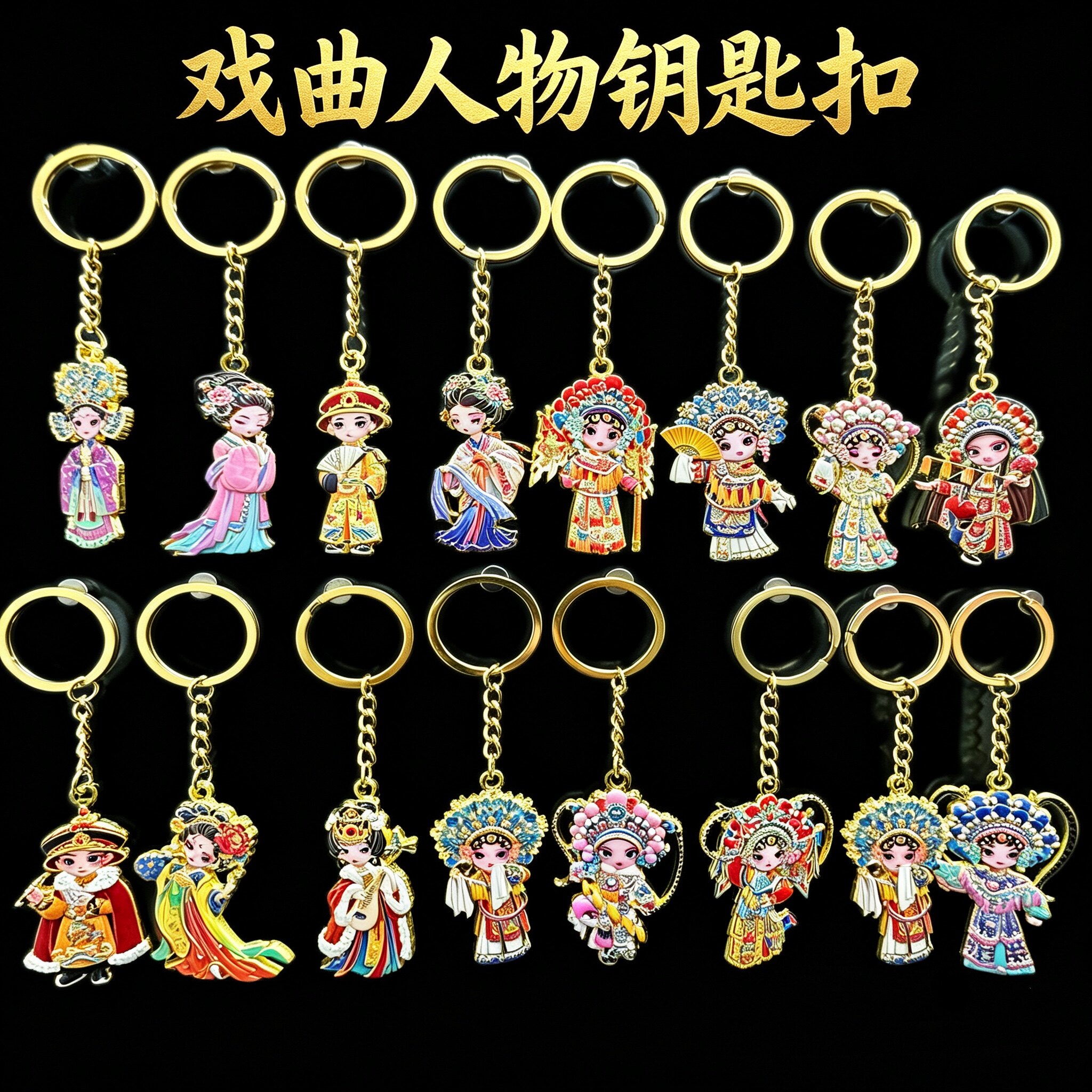 国风京剧金属钥匙扣文创礼品