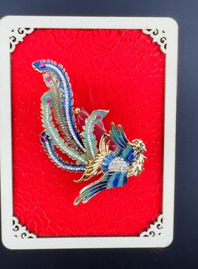 木质国风蓝色飞舞凤凰文创冰箱贴古风装饰旅游纪念品磁吸贴伴手礼