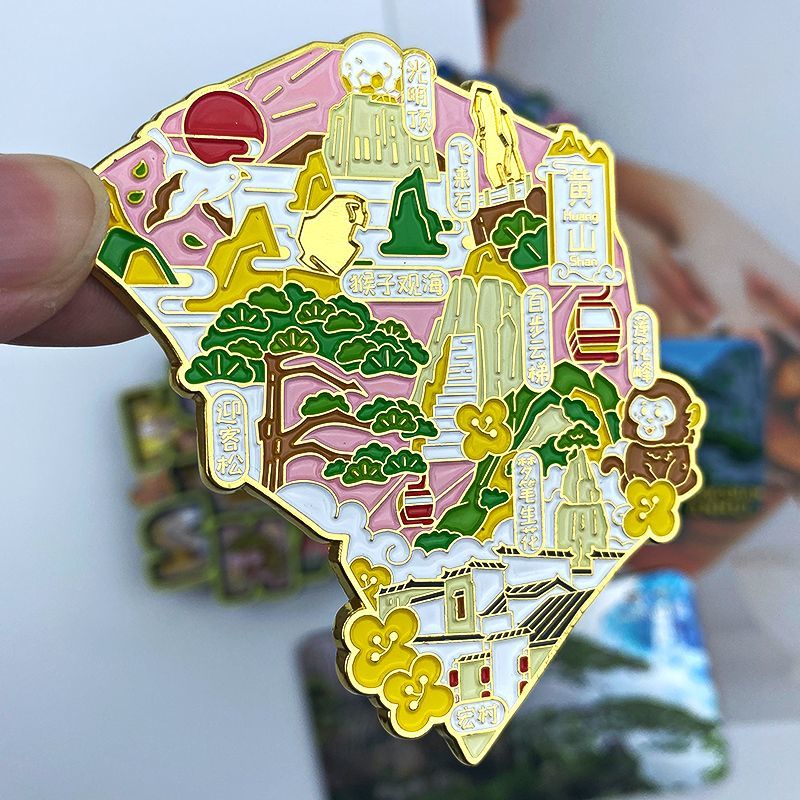 安徽黄山冰箱贴旅游纪念品磁性木质文创小礼品宏村冰箱贴