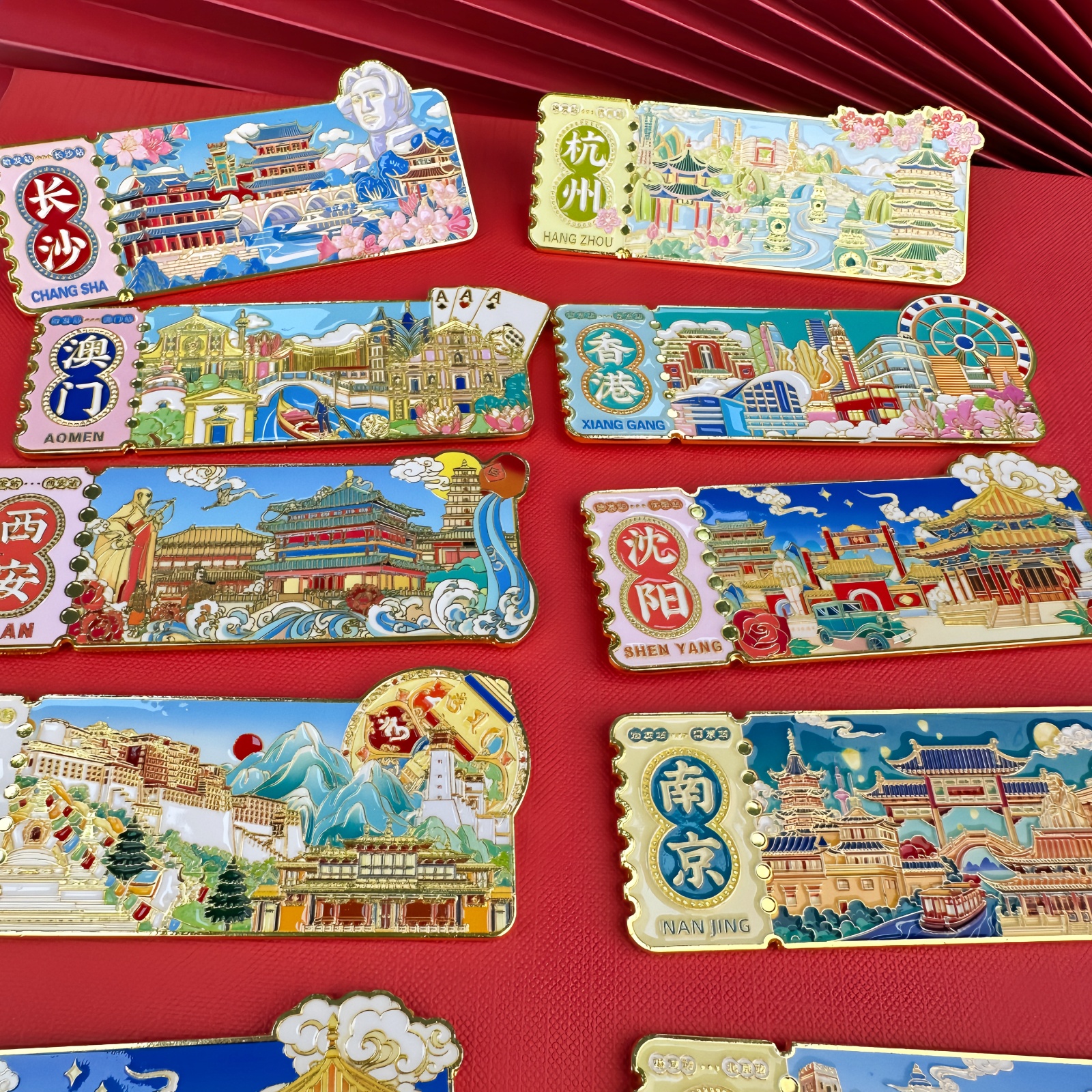 南京杭州旅游纪念品冰箱贴票根