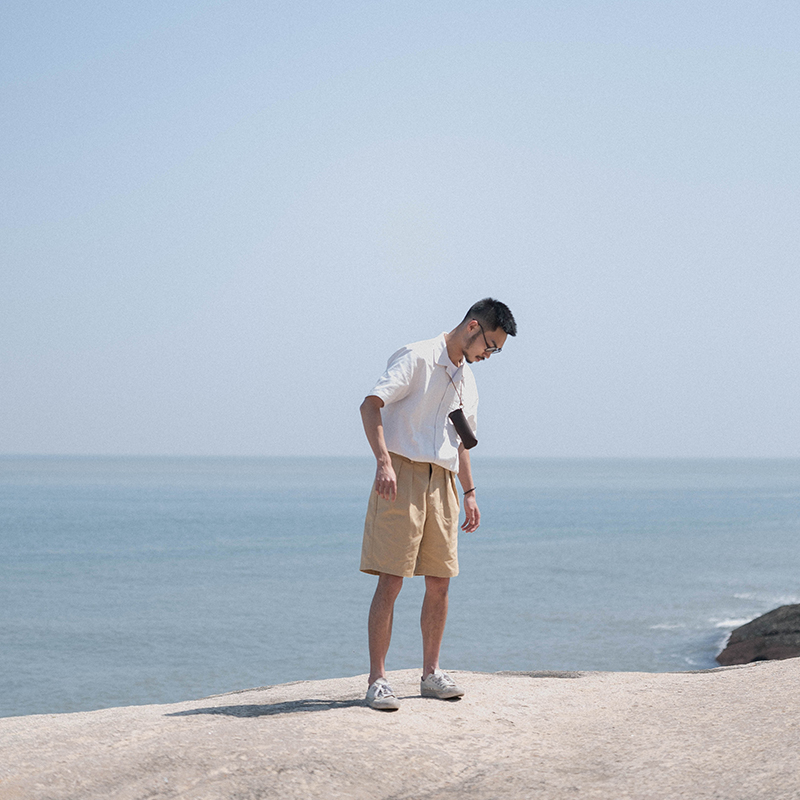 日系文艺薄款工装纯棉直筒五分裤