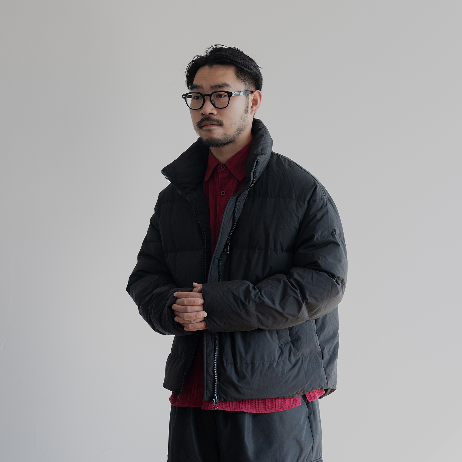 雾撞山野短款羽绒服男宽松90白鸭绒立领加厚保暖面包服羽绒外套潮