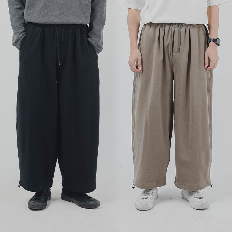 雾撞山野运动裤男宽松哈伦裤春秋新款抽绳直筒日系复古休闲卫裤潮,男装,休闲裤,淘宝优惠券,粉丝福利购,淘宝优惠卷