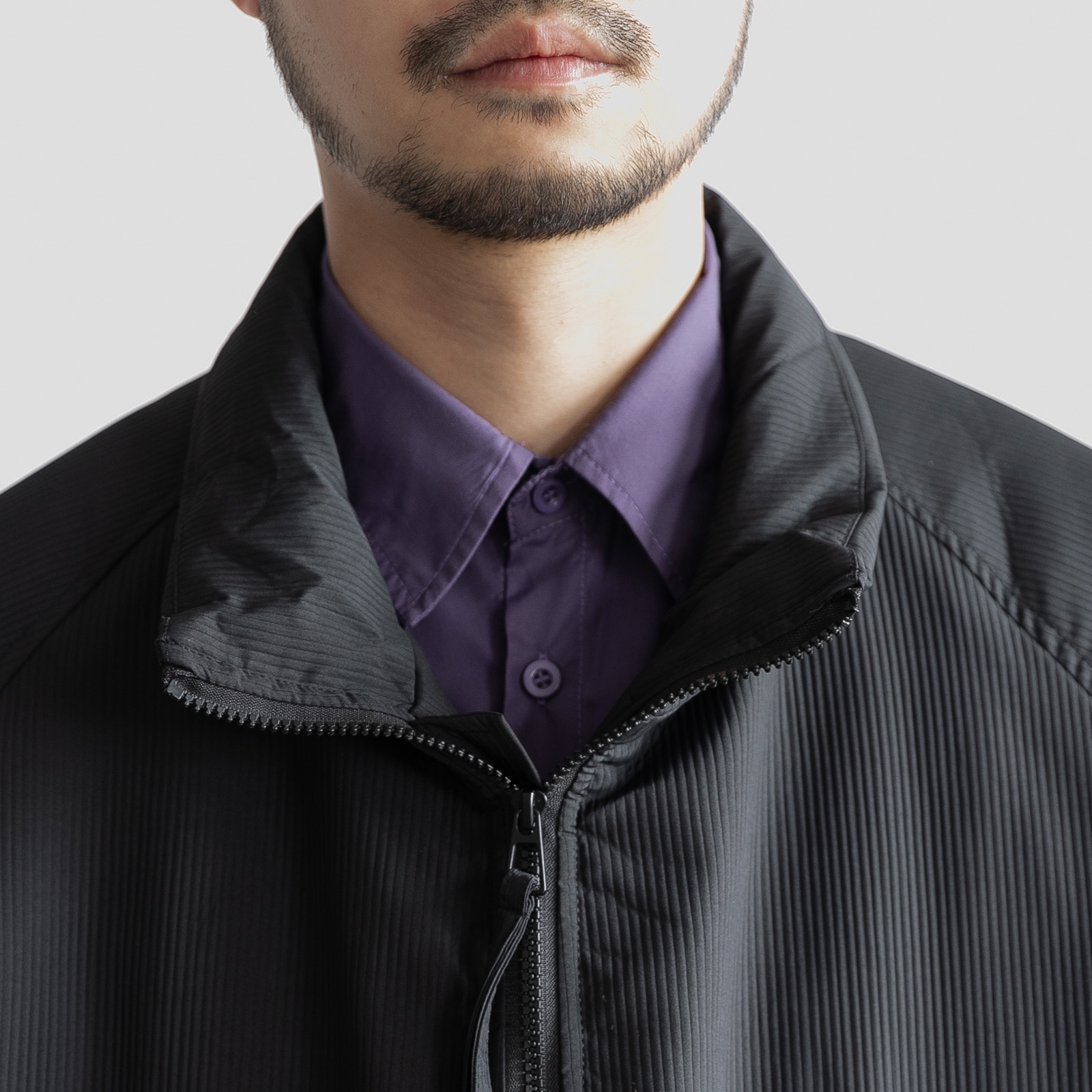 雾撞山野冬季条纹棉衣外套