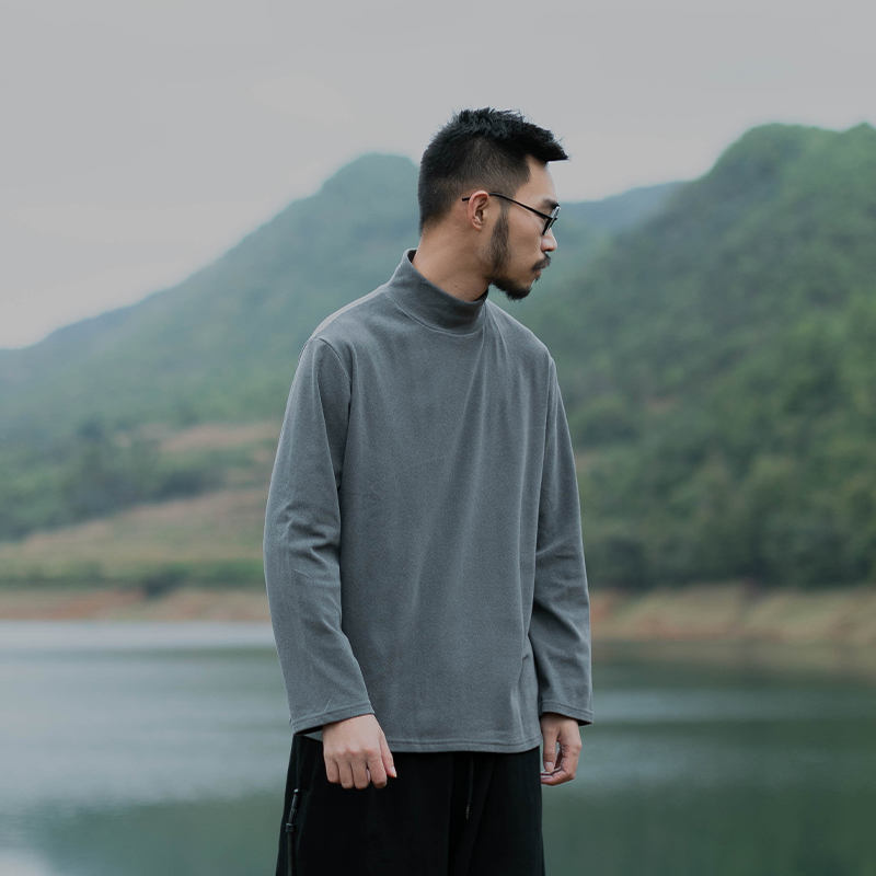 厚款德绒半高领打底衫