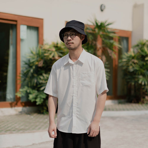 雾撞山野短袖衬衫日系复古