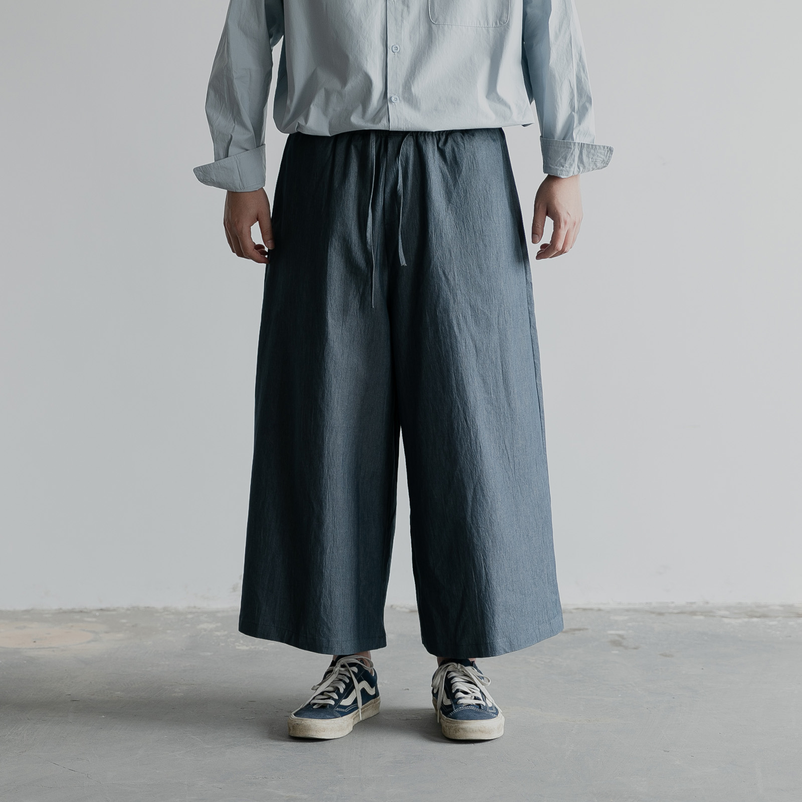 雾撞山野长裤日系复古阔腿裙裤