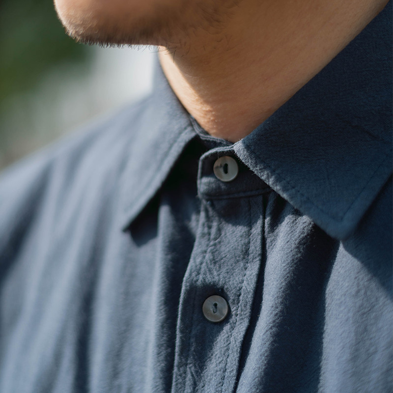 雾撞山野纯色口袋衬衫男日系文艺复古休闲宽松衬衣肌理感简约百搭,男装,衬衫,淘宝优惠券,粉丝福利购,淘宝优惠卷