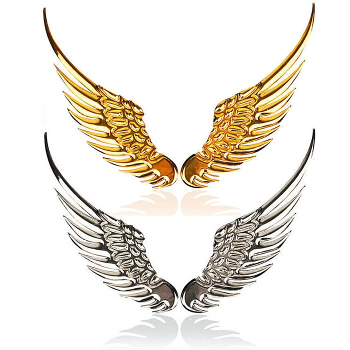 个性时尚合金天使之翼车尾车标装饰贴3d立体金属大翅膀老鹰车身贴