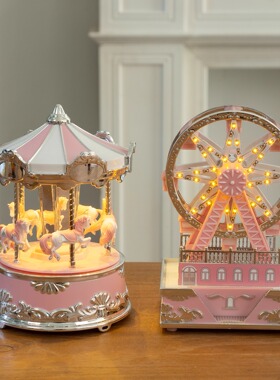 Mr.Christmas发光旋转木马摩天轮音乐盒八音盒送女生儿童生日礼物