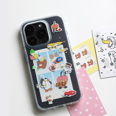 omatl原创旅行随记贴纸风 imd半透明磨砂手机壳 适用于苹果iphone