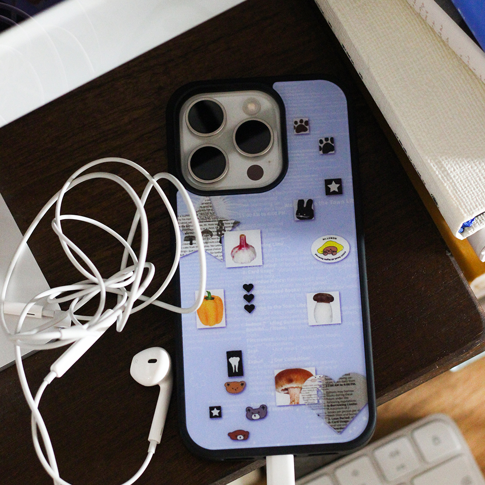 omatl原创黑边复古剪报 pc磨砂磁吸手机壳 适用于苹果iphone12promax131415