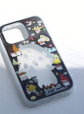 omatl原创宇宙蘑菇系列 imd双层磨砂半透明 手机壳适用于iphone