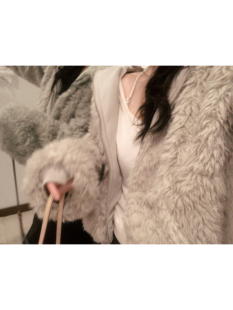 鱼没放 托卡毛毛皮草 羊羔毛加绒内里长毛外套