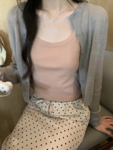 鱼没放 大领口加厚全棉工字背心宽肩带亲肤百搭打底 肤白神器内搭