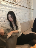 鱼没放 交叉领绑带开衫 加绒打底衫 浪漫木耳边气质上衣