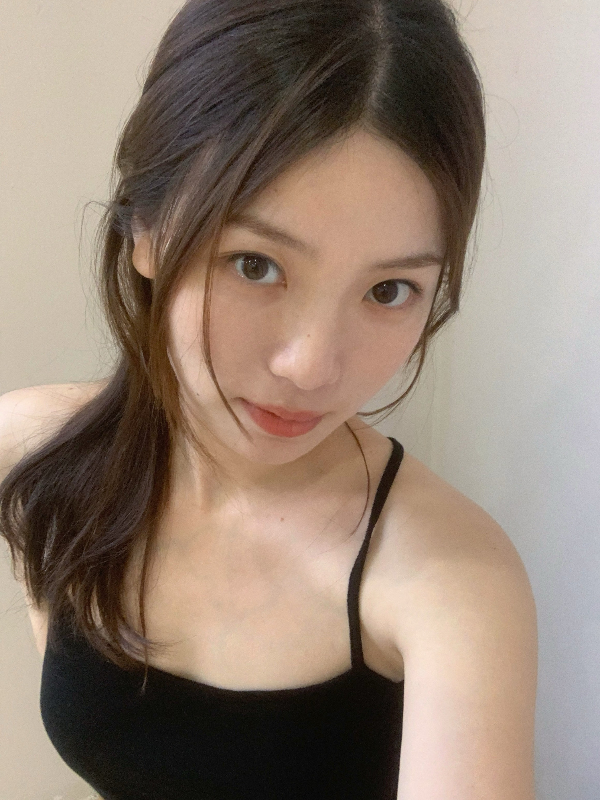 鱼没放婴儿棉后背交衩吊带美背收腰长款平口领遮副乳松弛感背心裙