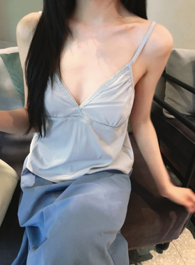 鱼没放 性感蕾丝花边吊带